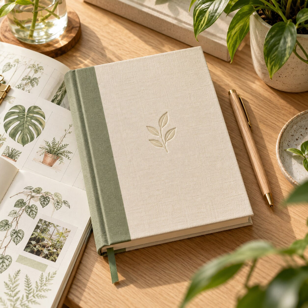 Clothbound Plant Care Journal — Lifestyle scene