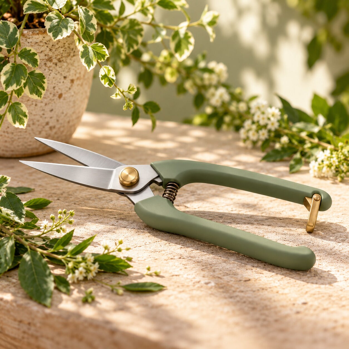 Sage-Handle Precision Garden Snips — Alternate product view